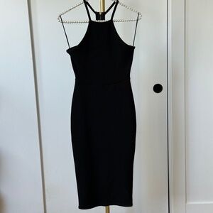 Express Black Halter Midi Dress